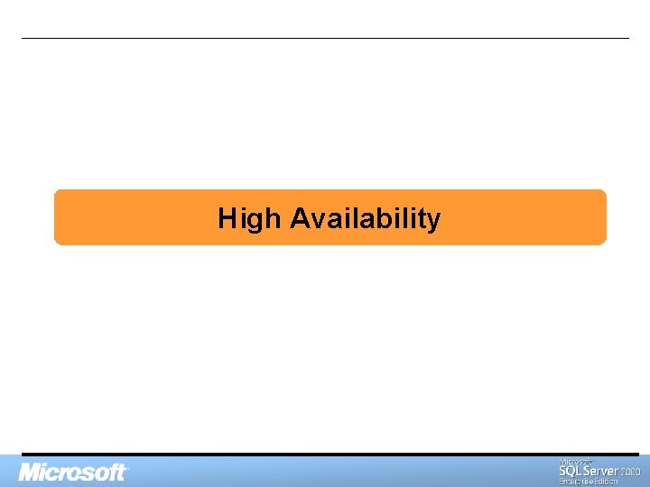 High Availability 