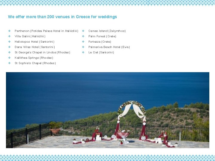 We offer more than 200 venues in Greece for weddings v Parthenon (Potidea Palace