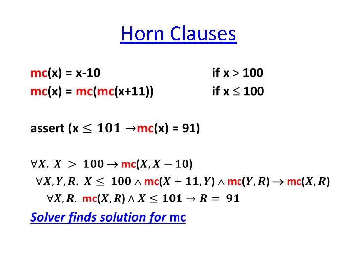 Horn Clauses • 