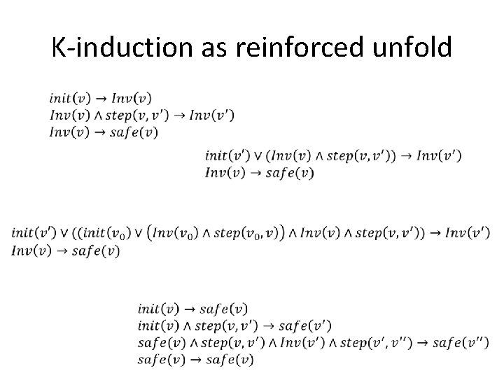 K-induction as reinforced unfold 