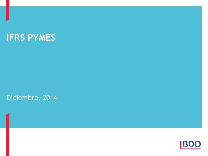IFRS PYMES Diciembre, 2014 