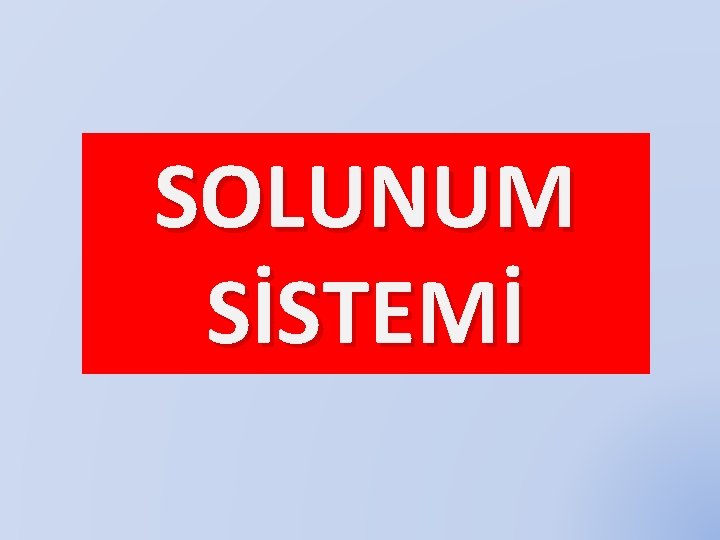 SOLUNUM SİSTEMİ 