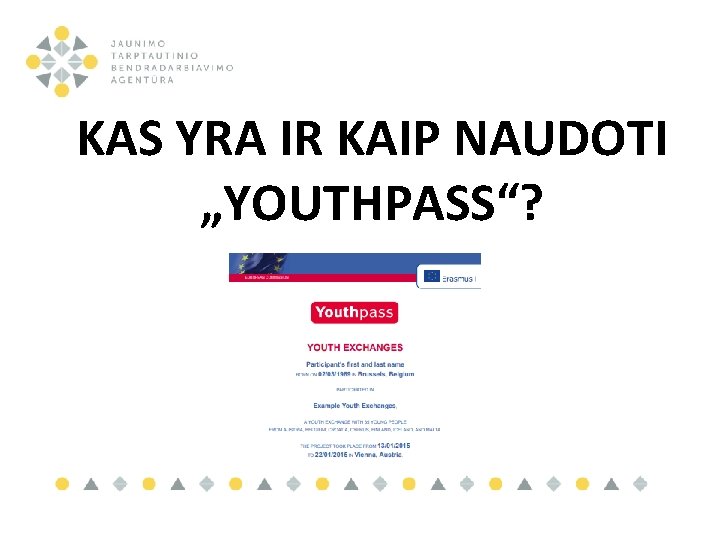 KAS YRA IR KAIP NAUDOTI „YOUTHPASS“? 