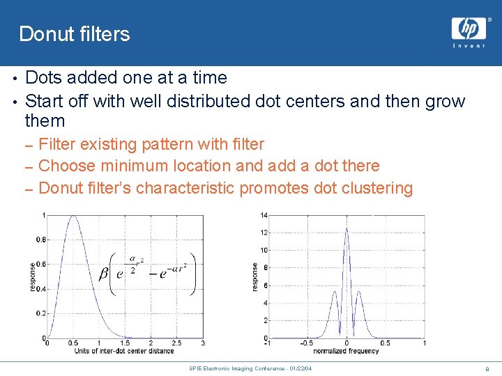 Donut filters Dots added one at a time • Start off with well distributed