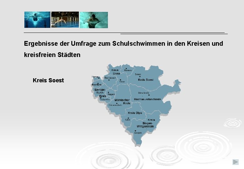 Ergebnisse der Umfrage zum Schulschwimmen in den Kreisen und kreisfreien Städten Kreis Soest 