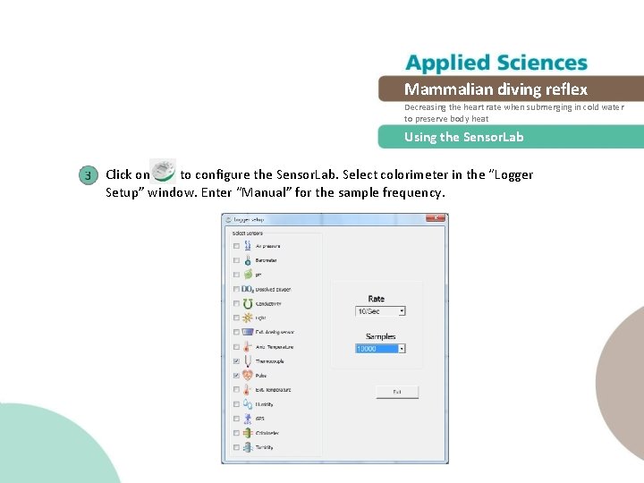Mammalian diving reflex Decreasing the heart rate when submerging in cold water to preserve Mammalian diving reflex Decreasing the heart rate when submerging in cold water to preserve