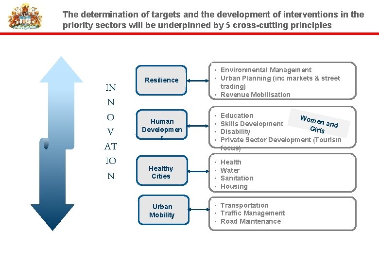 The determination of targets and the development of interventions in the priority sectors will