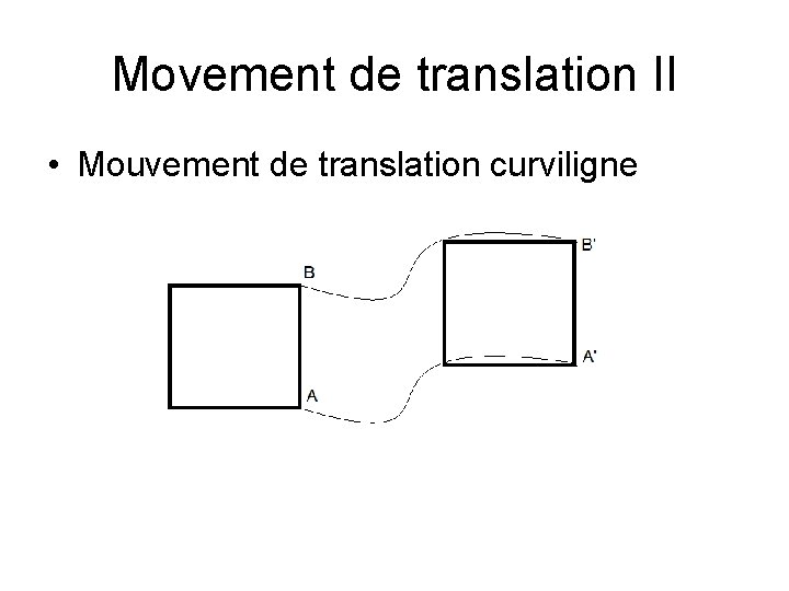 Movement de translation II • Mouvement de translation curviligne 