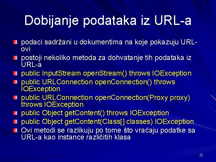 Dobijanje podataka iz URL-a podaci sadržani u dokumentima na koje pokazuju URLovi postoji nekoliko