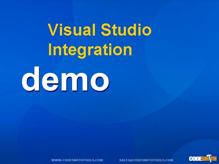 Visual Studio Integration 