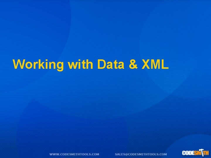 Working with Data & XML 