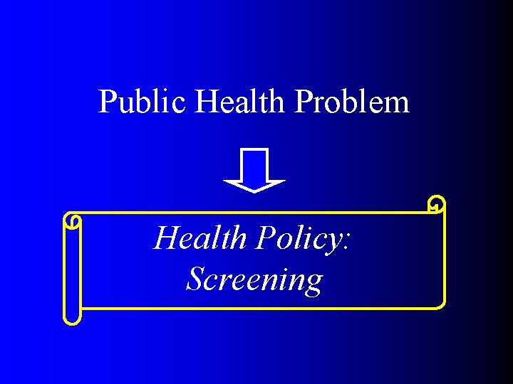 Public Health Problem Health Policy: Screening 