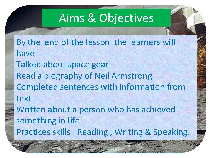 Aims & Objectives By. By the end of of the lesson thethe learners will