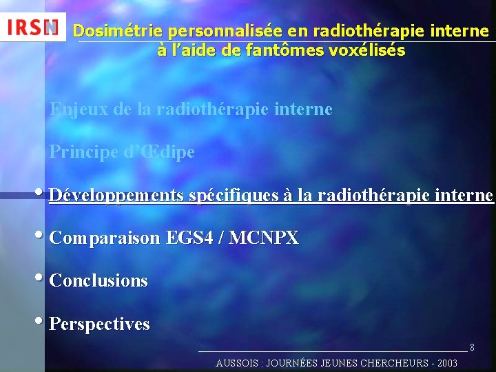 Dosimétrie personnalisée en radiothérapie interne à l’aide de fantômes voxélisés • Enjeux de la