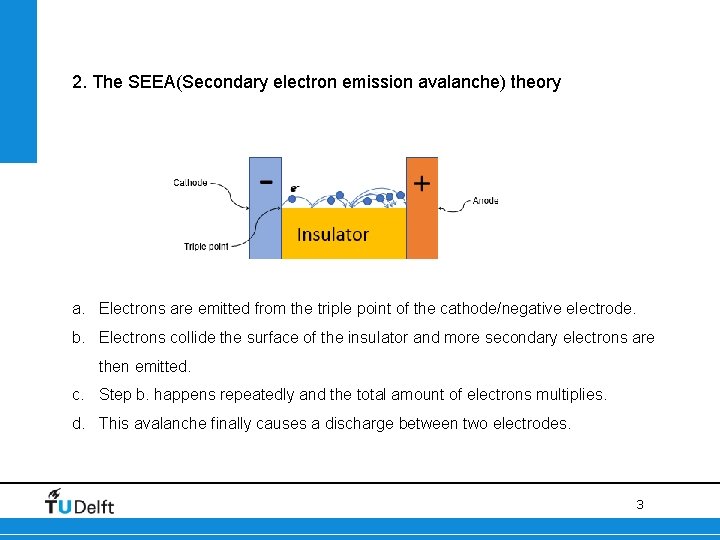 2. The SEEA(Secondary electron emission avalanche) theory a. Electrons are emitted from the triple