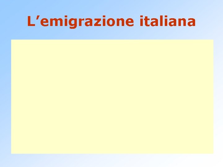 L’emigrazione italiana 