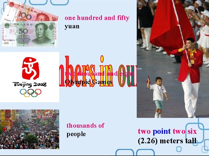 one hundred and fifty yuan two thousand eight Olympic Games thousands of people two