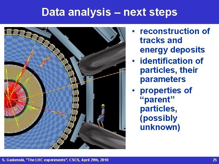 Data analysis – next steps • reconstruction of tracks and energy deposits • identification