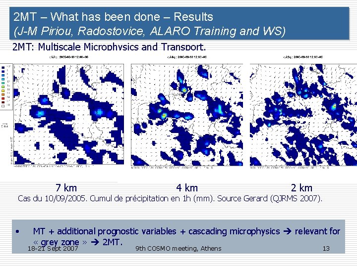 2 MT – What has been done – Results (J-M Piriou, Radostovice, ALARO Training