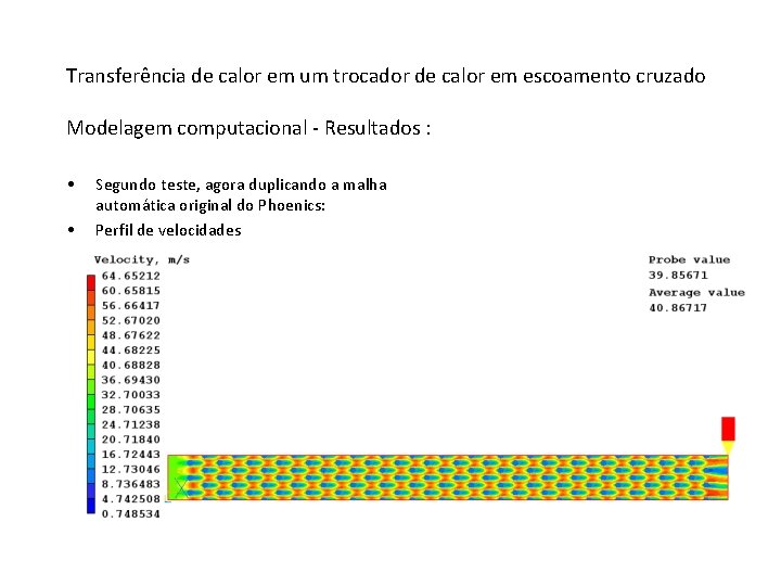 Transferência de calor em um trocador de calor em escoamento cruzado Modelagem computacional -