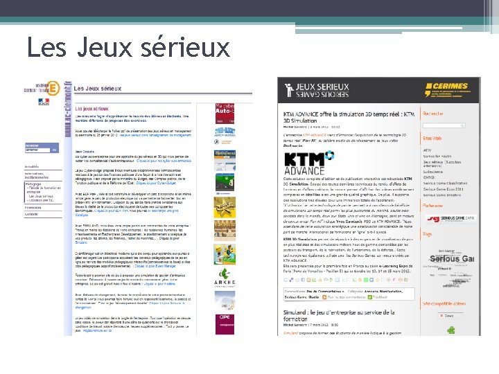 Les Jeux sérieux 