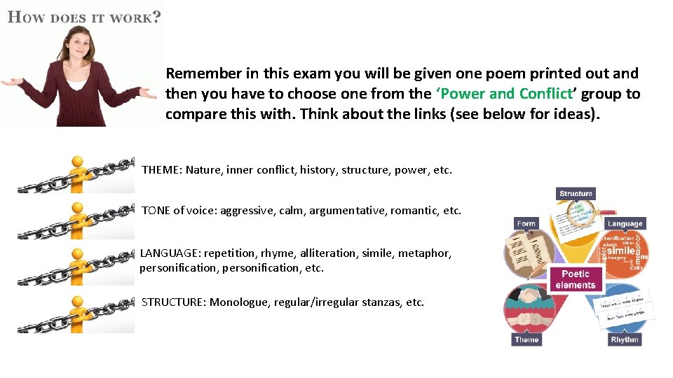 Remember in this exam you will be given one poem printed out and then