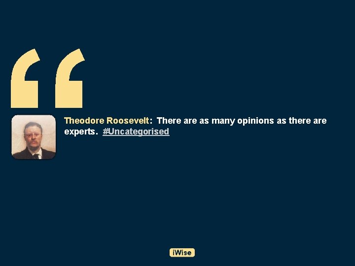 “ Theodore Roosevelt: There as many opinions as there are experts. #Uncategorised 