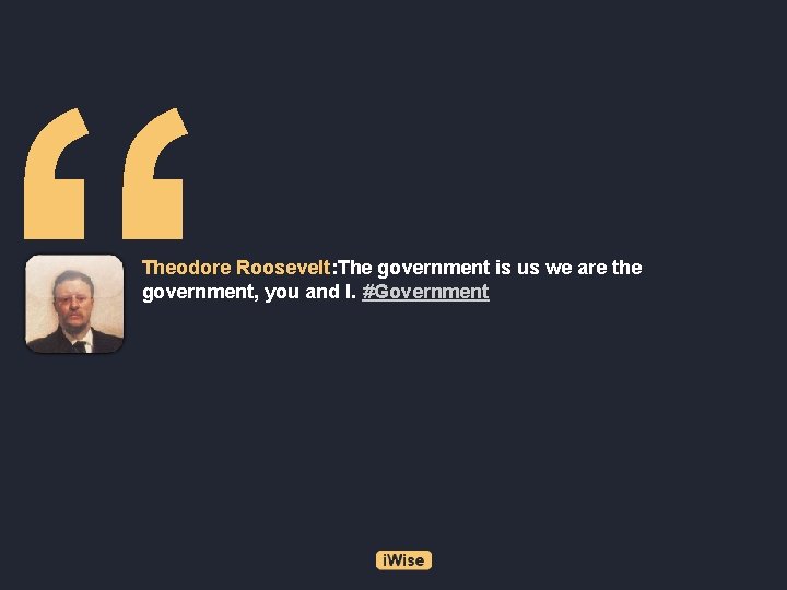“ Theodore Roosevelt: The government is us we are the government, you and I.