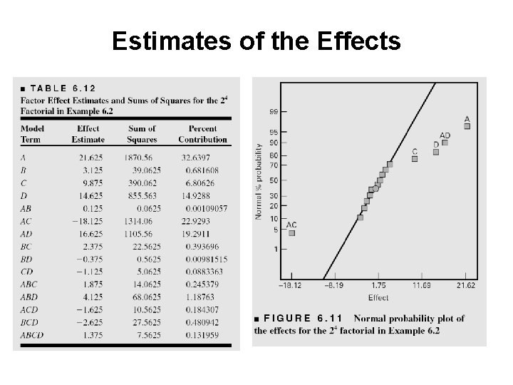 Estimates of the Effects 