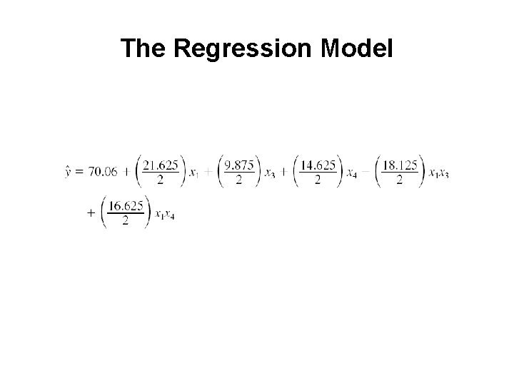 The Regression Model 