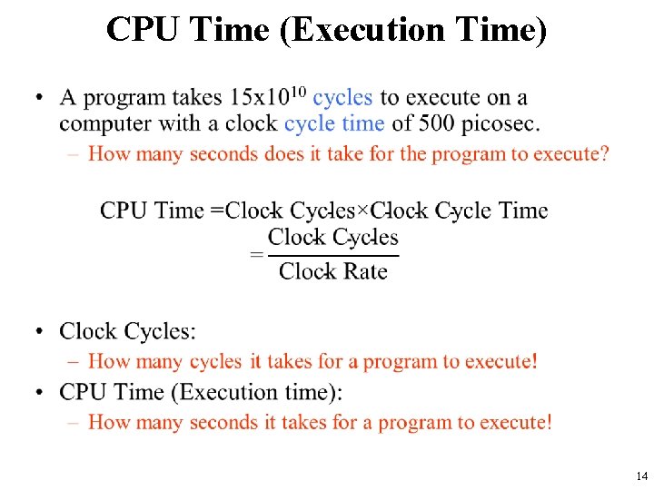 CPU Time (Execution Time) • 14 