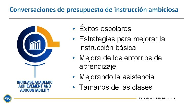 Conversaciones de presupuesto de instrucción ambiciosa • Éxitos escolares • Estrategias para mejorar la