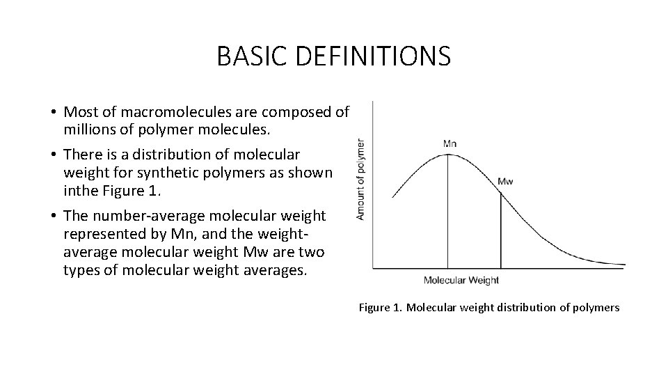 BASIC DEFINITIONS • Most of macromolecules are composed of millions of polymer molecules. •