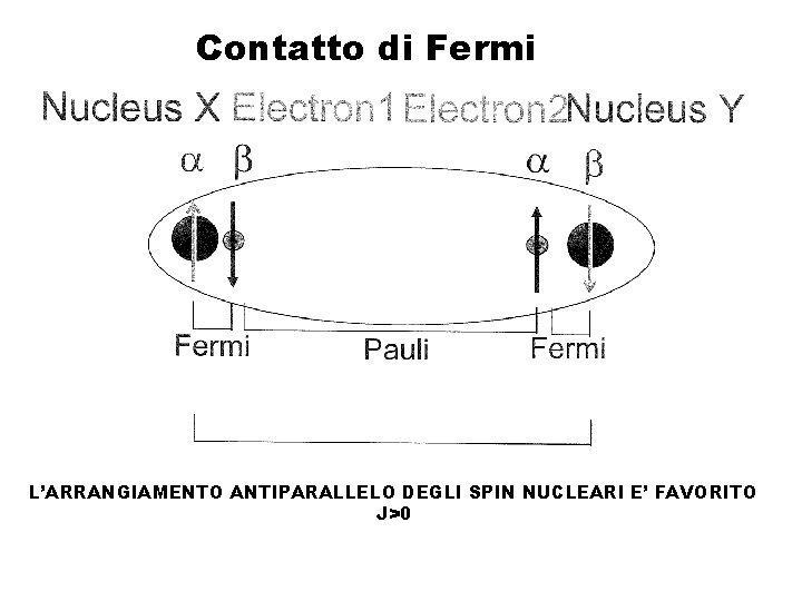 Contatto di Fermi L’ARRANGIAMENTO ANTIPARALLELO DEGLI SPIN NUCLEARI E’ FAVORITO J>0 