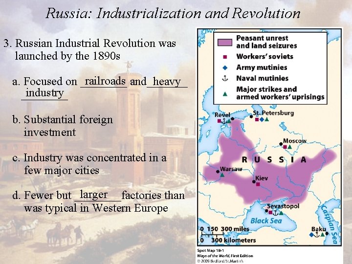 Russia: Industrialization and Revolution 3. Russian Industrial Revolution was launched by the 1890 s