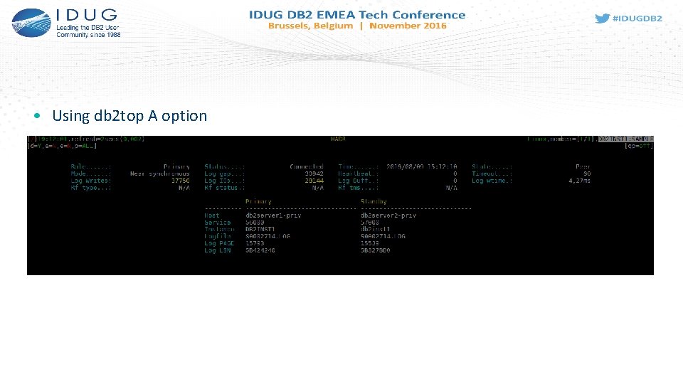  • Using db 2 top A option 