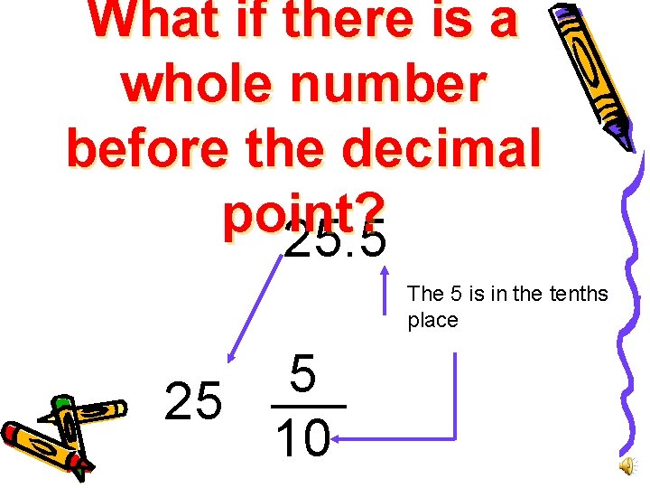 What if there is a whole number before the decimal point? 25. 5 The