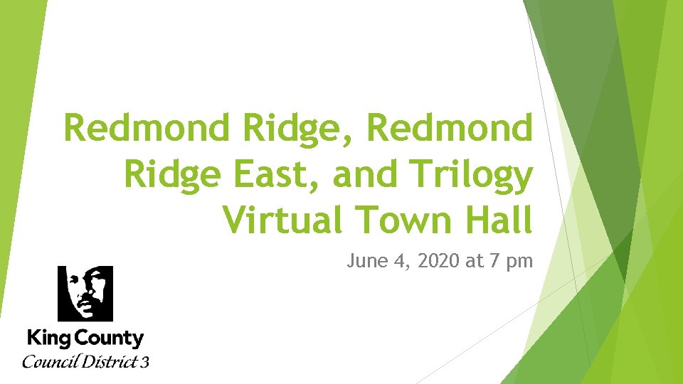 Redmond Ridge, Redmond Ridge East, and Trilogy Virtual Town Hall June 4, 2020 at