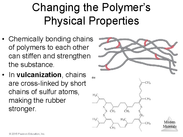 Changing the Polymer’s Physical Properties • Chemically bonding chains of polymers to each other
