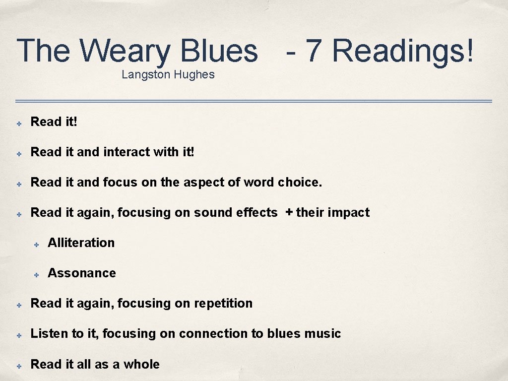 The Weary Blues - 7 Readings! Langston Hughes ✤ Read it! ✤ Read it