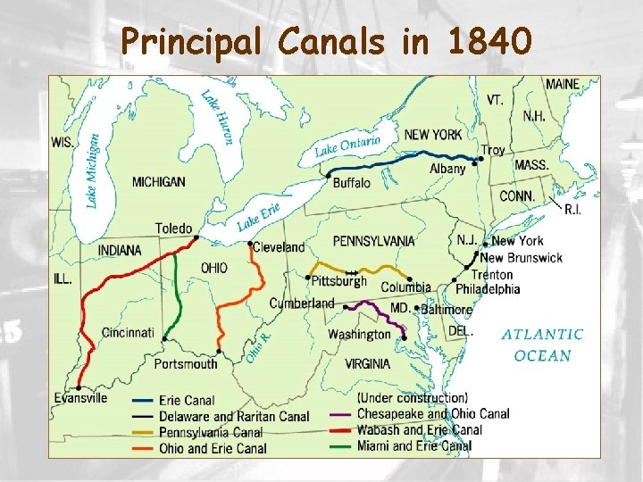 Principal Canals in 1840 