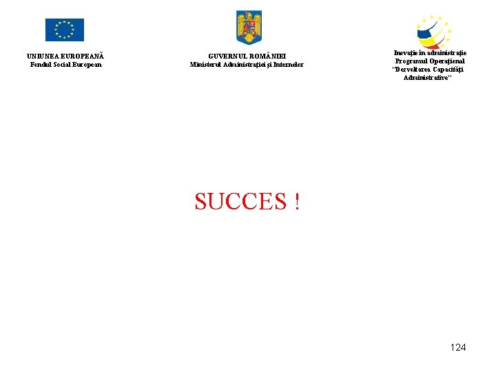 UNIUNEA EUROPEANĂ Fondul Social European GUVERNUL ROM NIEI Ministerul Administraţiei şi Internelor Inovaţie în