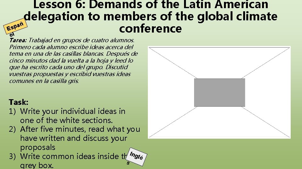 Lesson 6: Demands of the Latin American delegation to members of the global climate