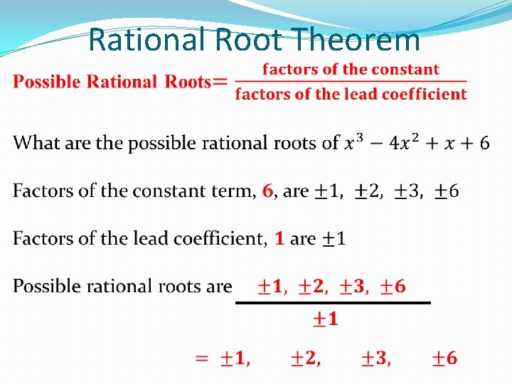 Rational Root Theorem 