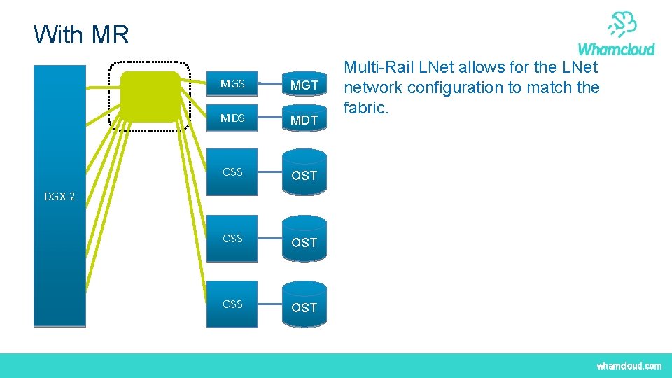 With MR MGS MGT MDS MDT OSS OST Multi-Rail LNet allows for the LNet