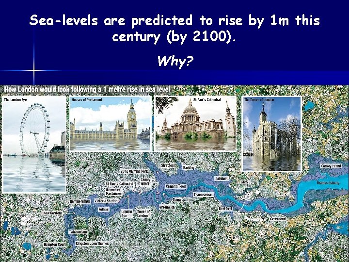 Sea-levels are predicted to rise by 1 m this century (by 2100). Why? 