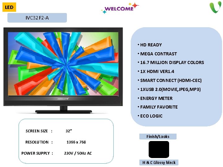 LED IVC 32 F 2 -A • HD READY • MEGA CONTRAST • 16.