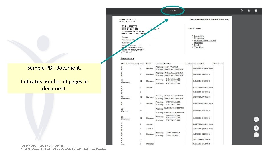 Sample PDF document. Indicates number of pages in document. © 2020 Quality Health Network