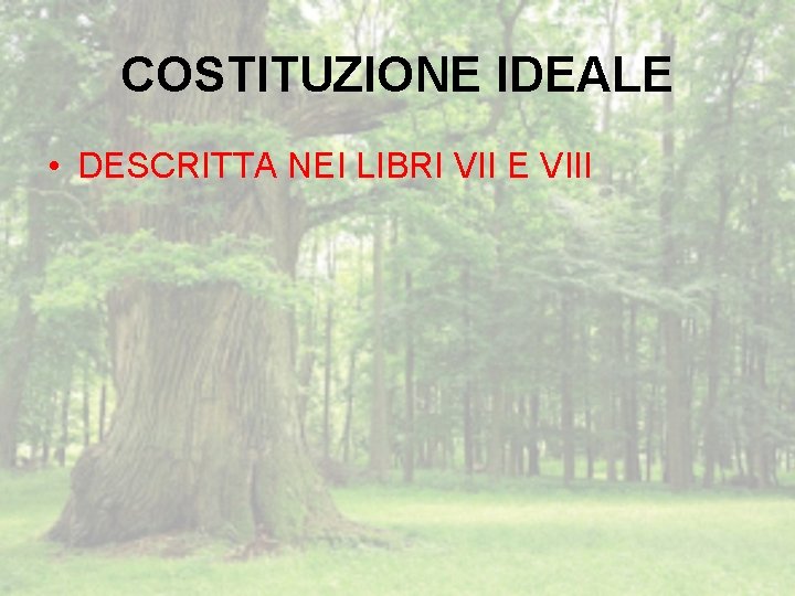 COSTITUZIONE IDEALE • DESCRITTA NEI LIBRI VII E VIII 