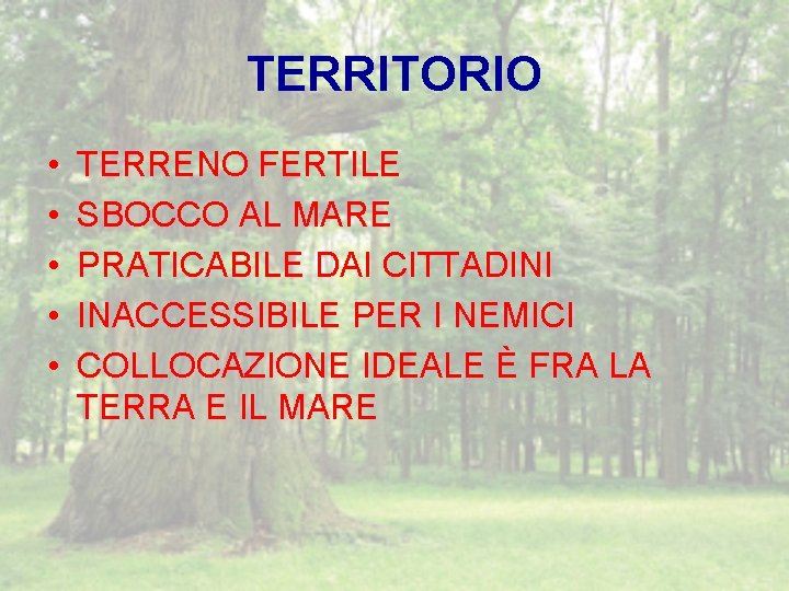 TERRITORIO • • • TERRENO FERTILE SBOCCO AL MARE PRATICABILE DAI CITTADINI INACCESSIBILE PER